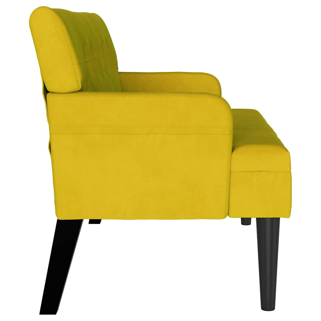 Chesterfield Pad Sárga 112 x 65,5 x 75 cm Bársony