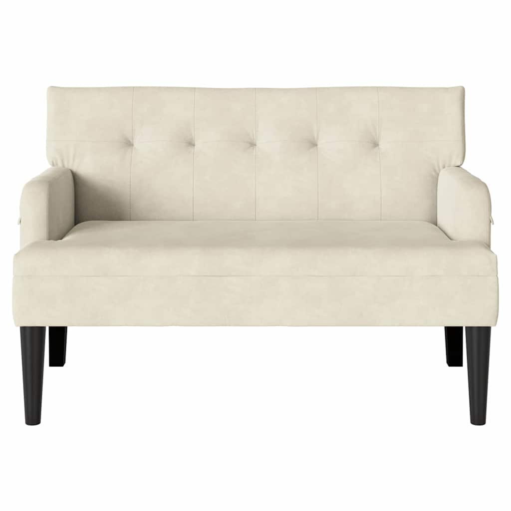 Chesterfield Pad Krém 112 x 65,5 x 75 cm Bársony