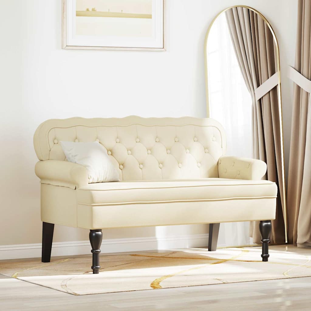 Chesterfield Pad Krém 119,5 x 64,5 x 75 cm Műbőr