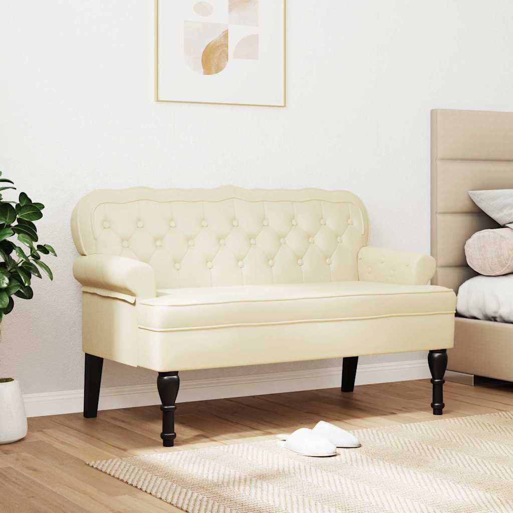Chesterfield Pad Krém 119,5 x 64,5 x 75 cm Műbőr
