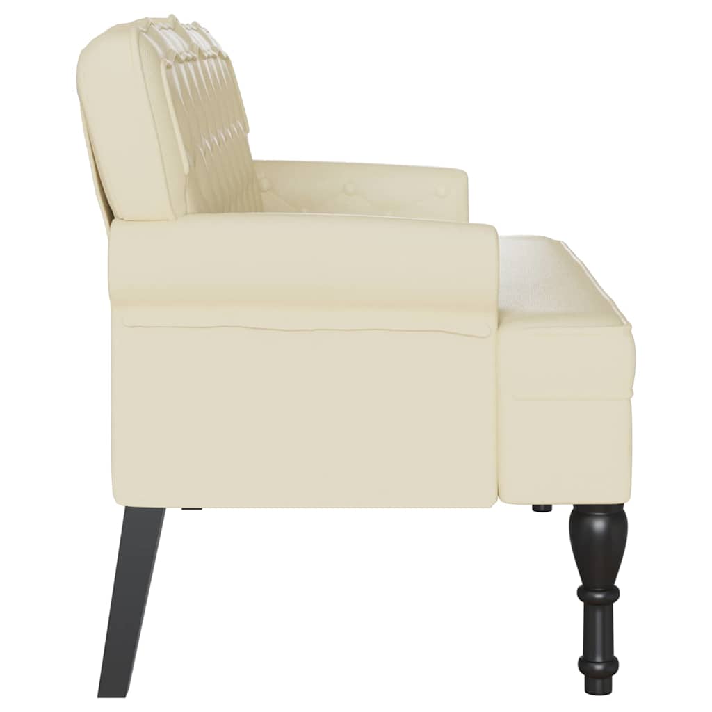 Chesterfield Pad Krém 119,5 x 64,5 x 75 cm Műbőr