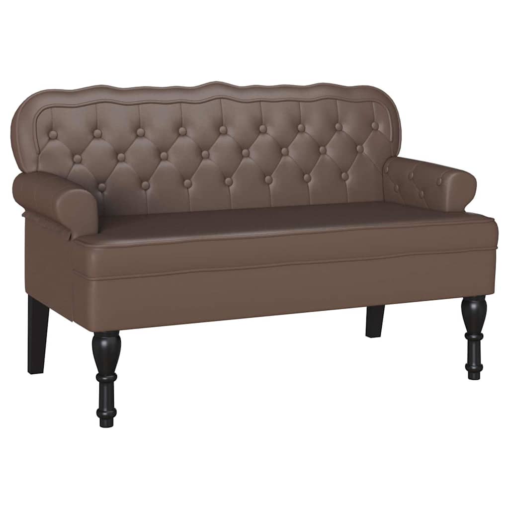 Chesterfield Pad Barna 119.5 x 64.5 x 75 cm Műbőr
