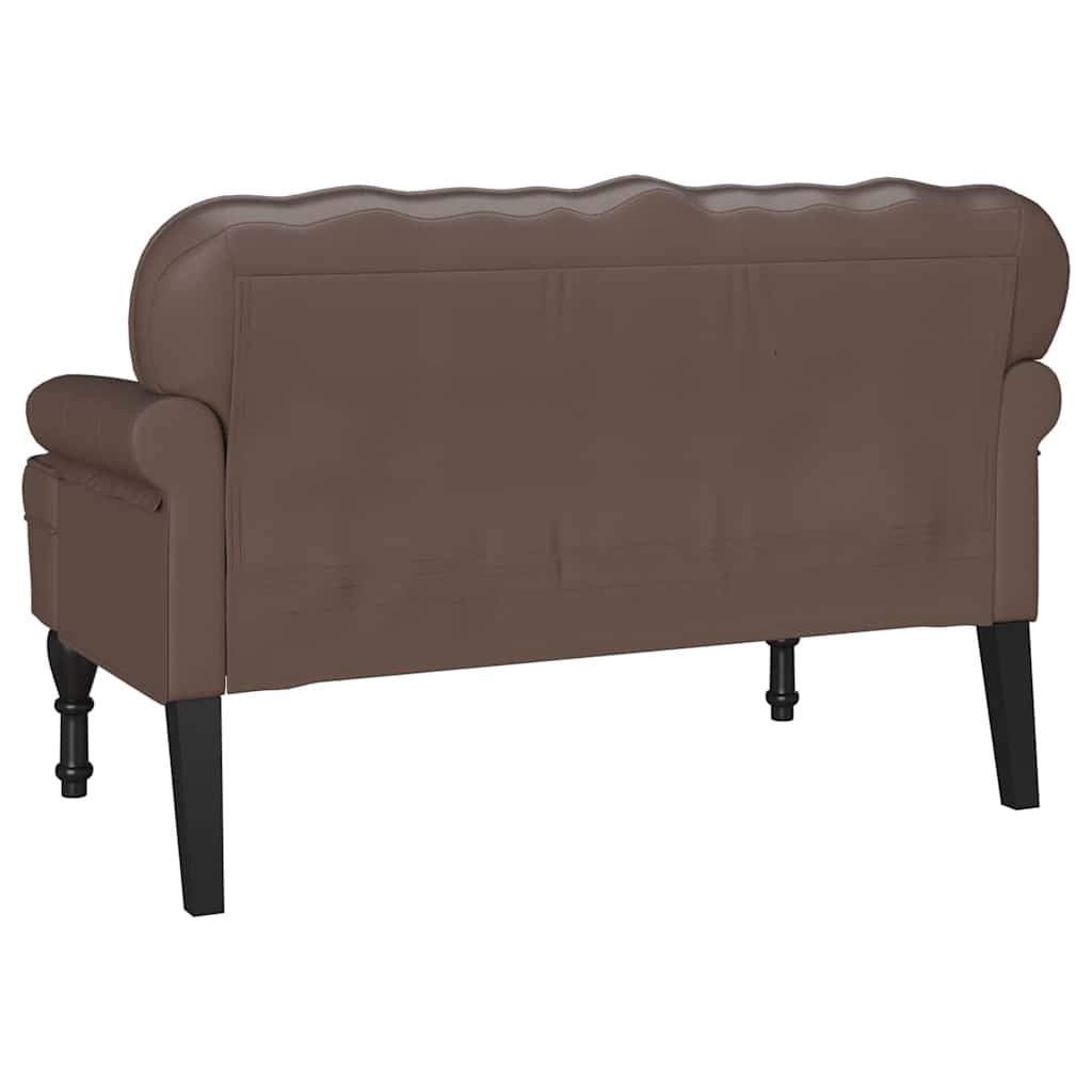 Chesterfield Pad Barna 119.5 x 64.5 x 75 cm Műbőr