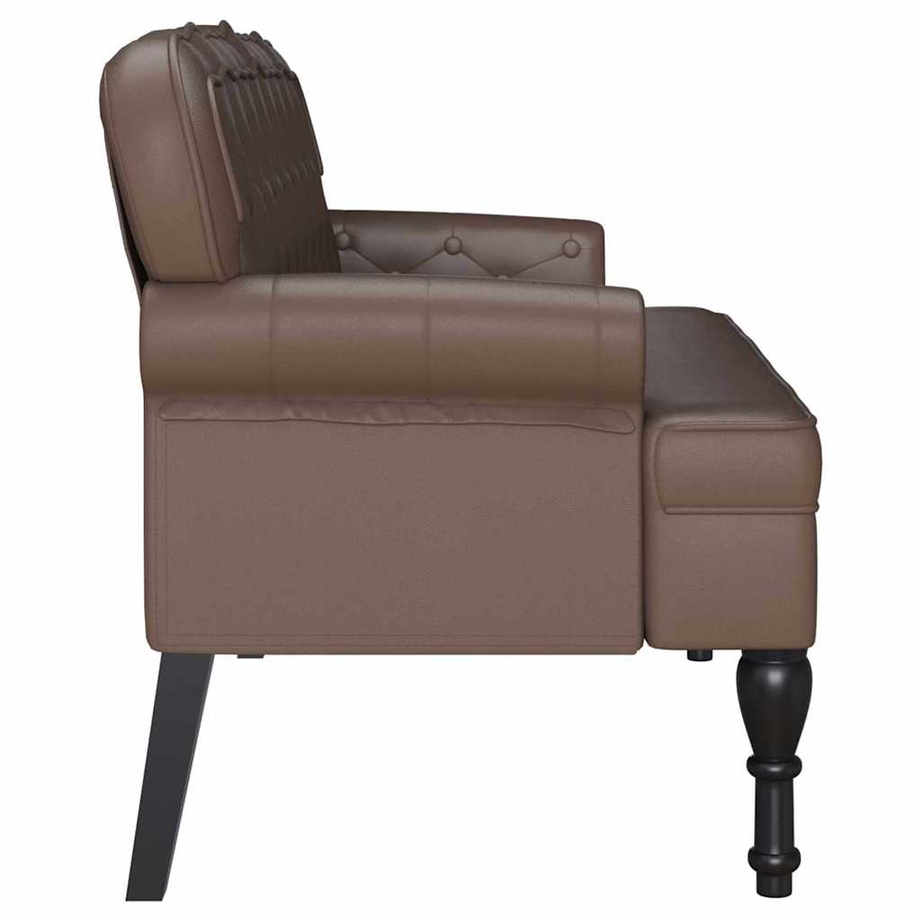 Chesterfield Pad Barna 119.5 x 64.5 x 75 cm Műbőr
