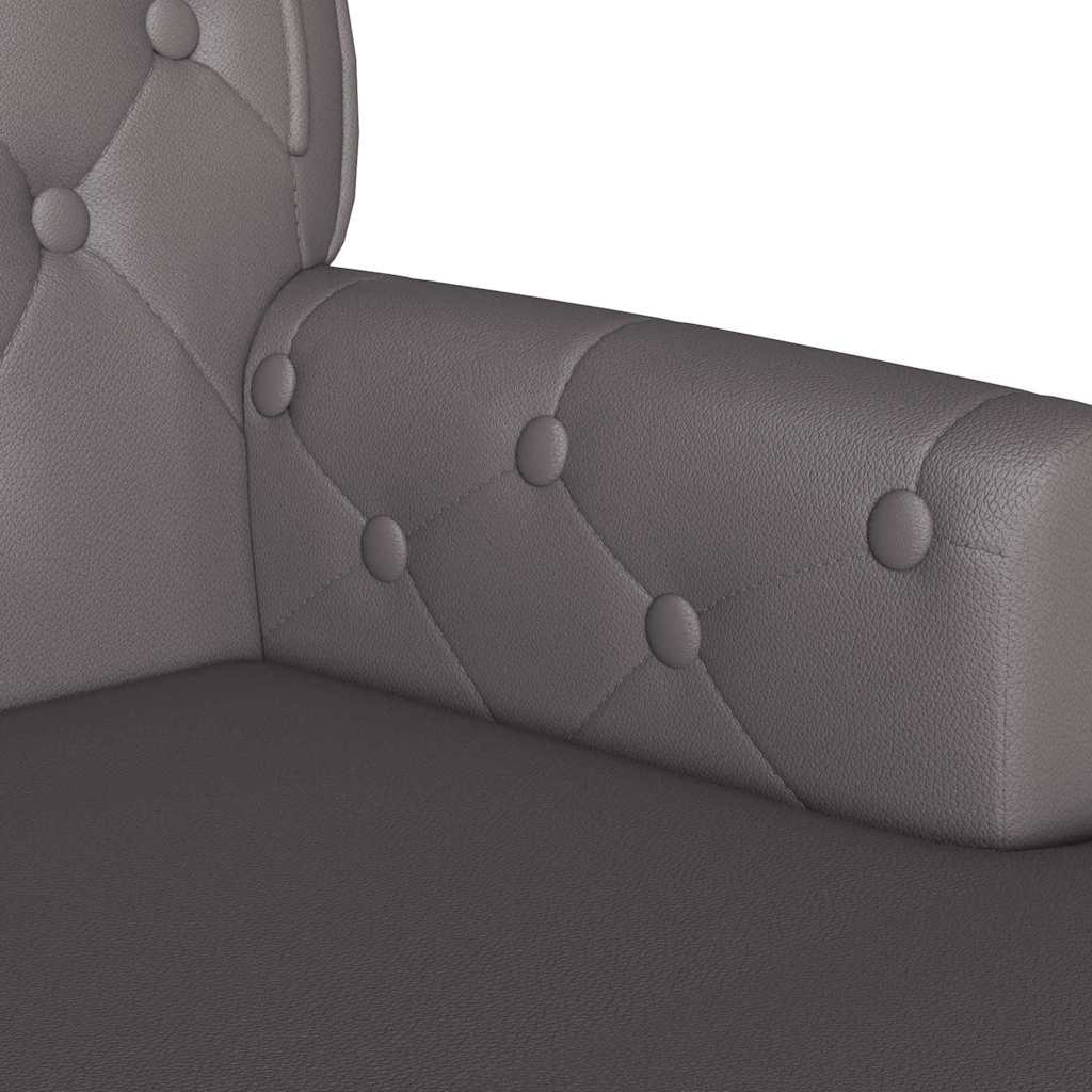 Chesterfield Pad Szürke 119,5 x 64,5 x 75 cm Műbőr