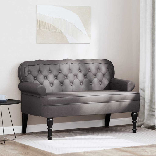 Chesterfield Pad Szürke 119,5 x 64,5 x 75 cm Műbőr