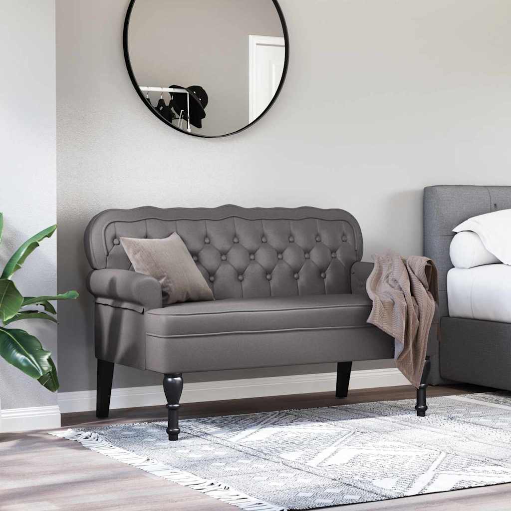 Chesterfield Pad Szürke 119,5 x 64,5 x 75 cm Műbőr