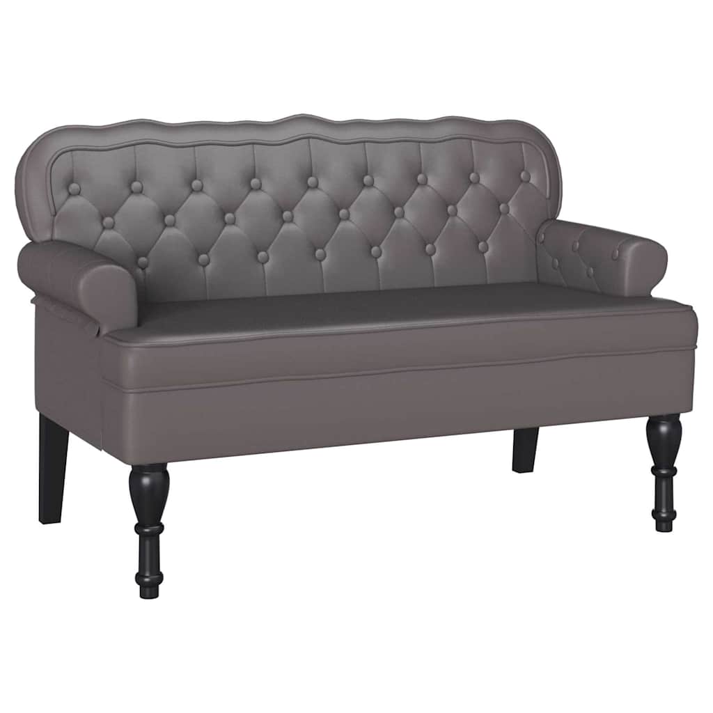 Chesterfield Pad Szürke 119,5 x 64,5 x 75 cm Műbőr