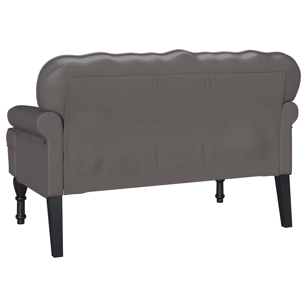 Chesterfield Pad Szürke 119,5 x 64,5 x 75 cm Műbőr