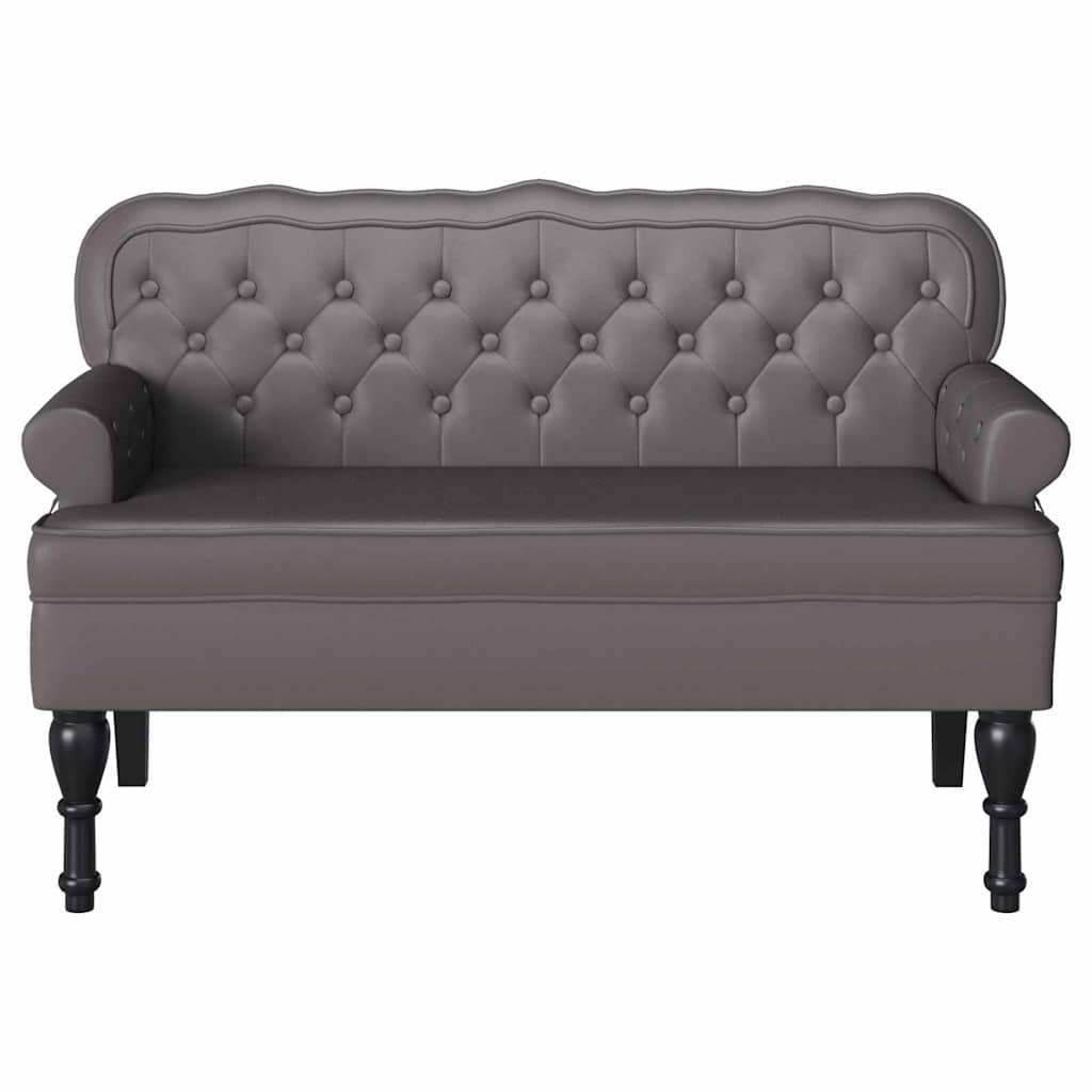 Chesterfield Pad Szürke 119,5 x 64,5 x 75 cm Műbőr