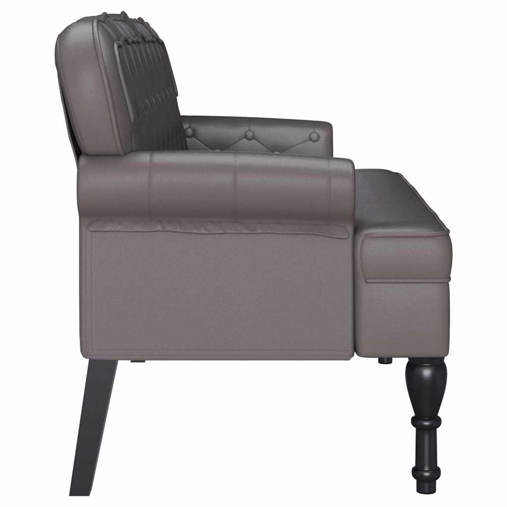 Chesterfield Pad Szürke 119,5 x 64,5 x 75 cm Műbőr