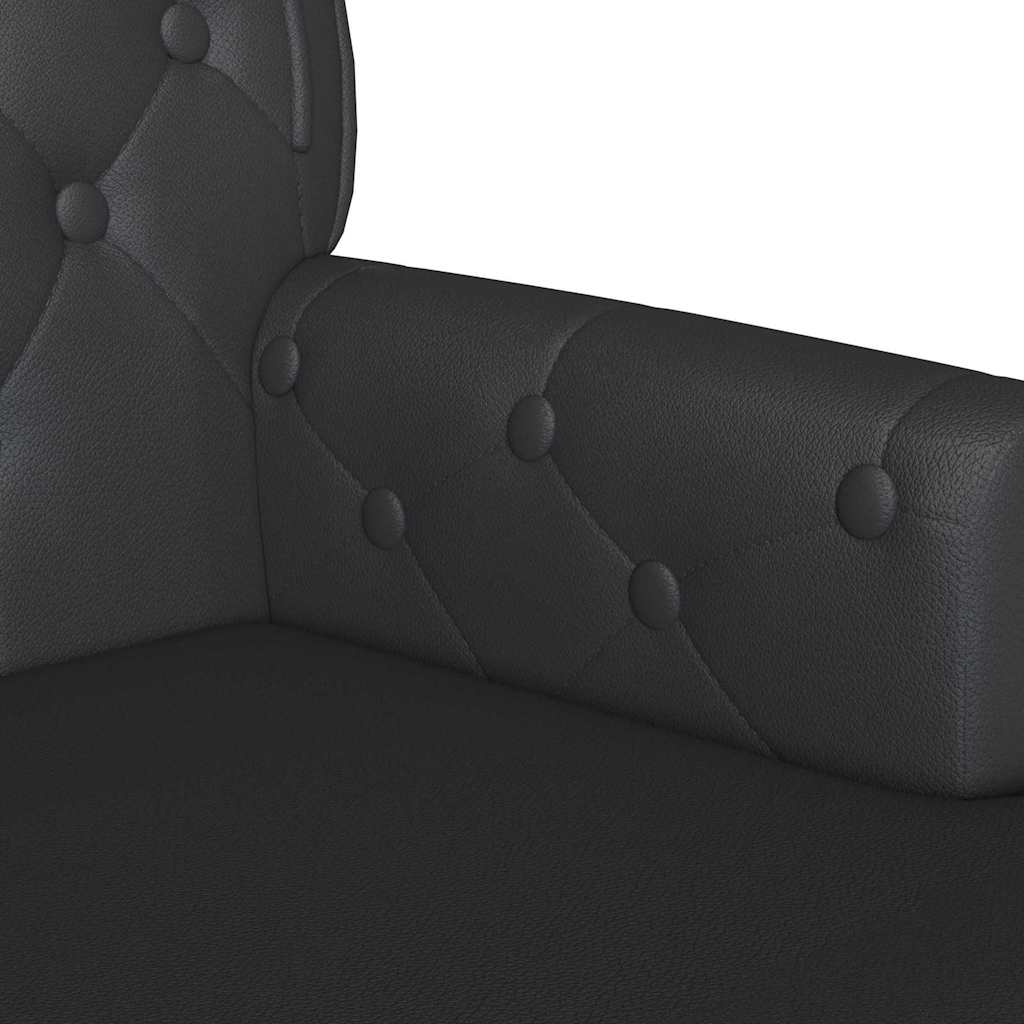 Chesterfield Pad Fekete 119.5 x 64.5 x 75 cm Műbőr