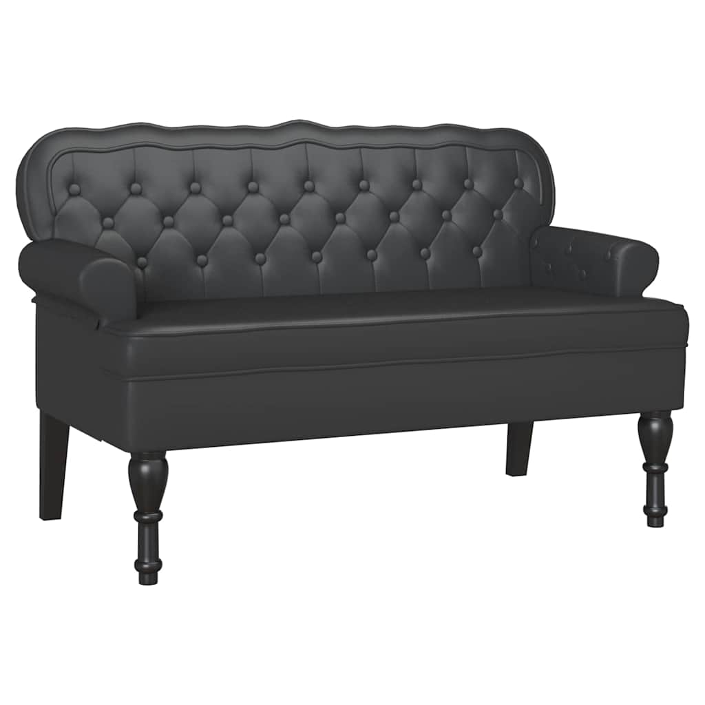 Chesterfield Pad Fekete 119.5 x 64.5 x 75 cm Műbőr