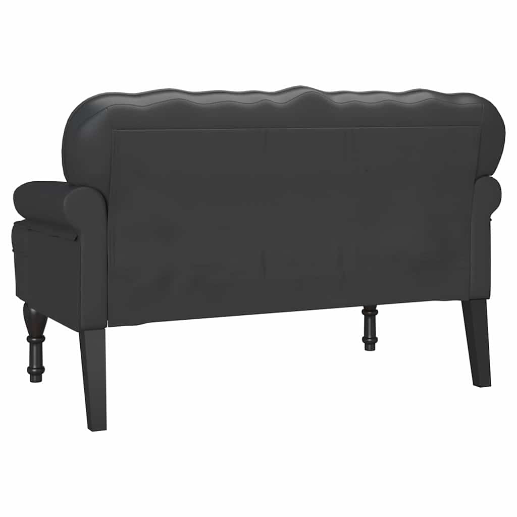Chesterfield Pad Fekete 119.5 x 64.5 x 75 cm Műbőr