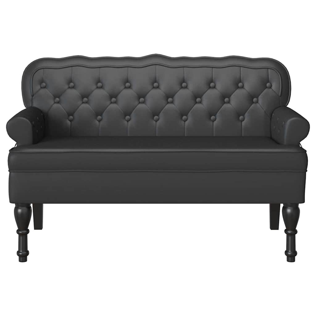 Chesterfield Pad Fekete 119.5 x 64.5 x 75 cm Műbőr
