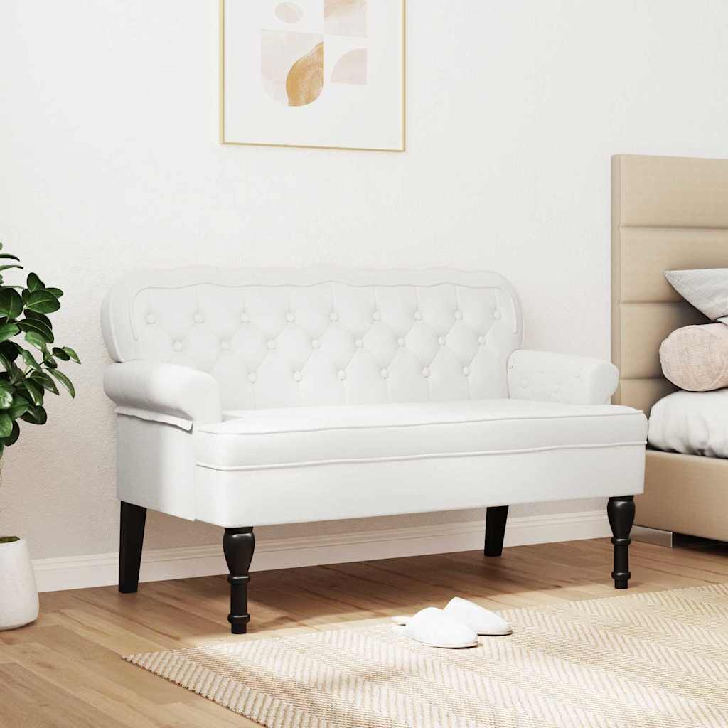 Chesterfield Pad Fehér 119.5 x 64.5 x 75 cm Műbőr