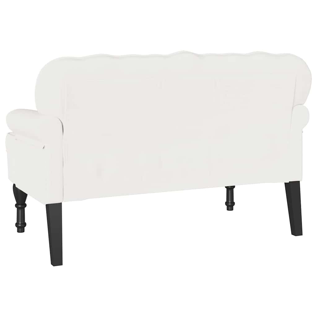 Chesterfield Pad Fehér 119.5 x 64.5 x 75 cm Műbőr