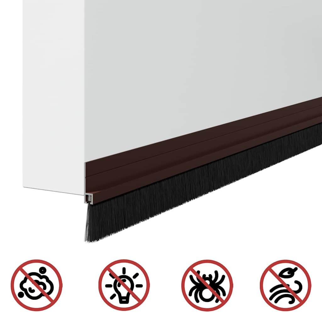 Öntapadó ajtó kefe tömítések 2 pcs Barna 100 cm