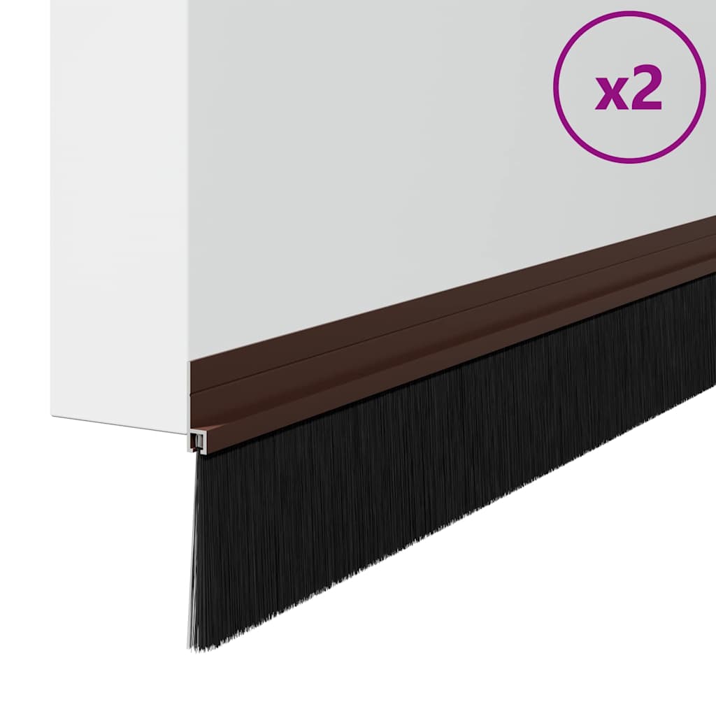 Öntapadó ajtó kefe tömítések 2 pcs Barna 100 cm