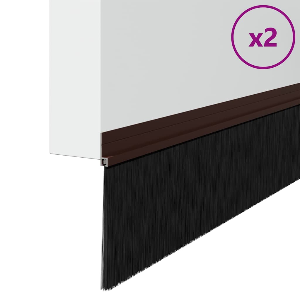 Öntapadó ajtó kefe tömítések 2 pcs Barna 100 cm