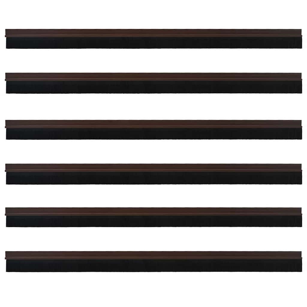 Öntapadó ajtó kefe tömítések 6 pcs Barna 100 cm