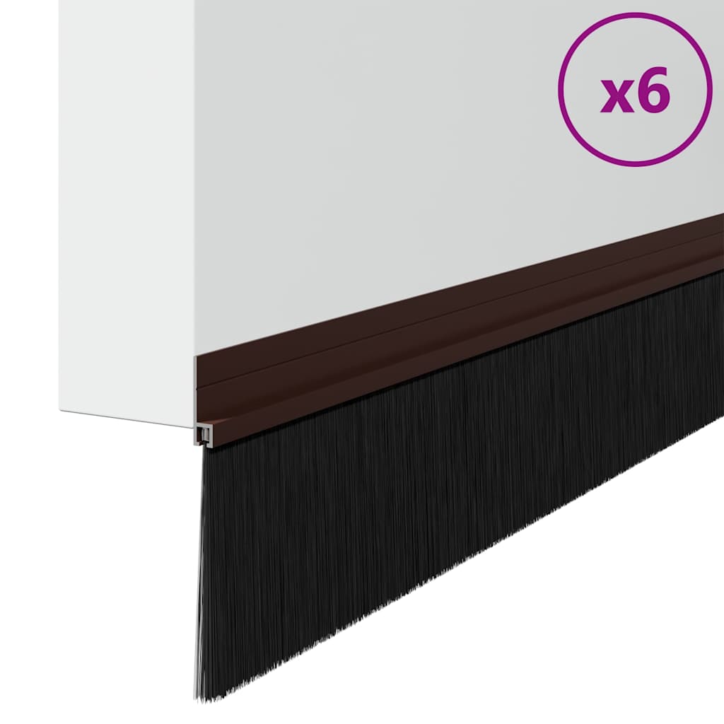 Öntapadó ajtó kefe tömítések 6 pcs Barna 100 cm