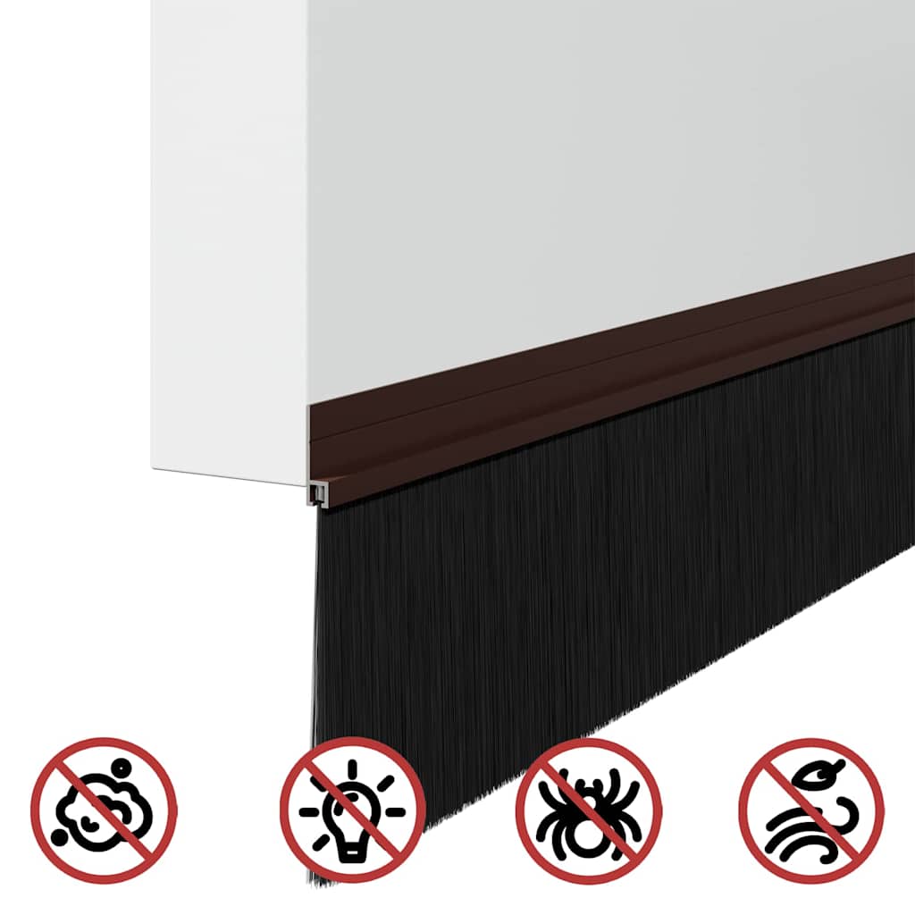 Öntapadó ajtó kefe tömítések 12 pcs Barna 100 cm