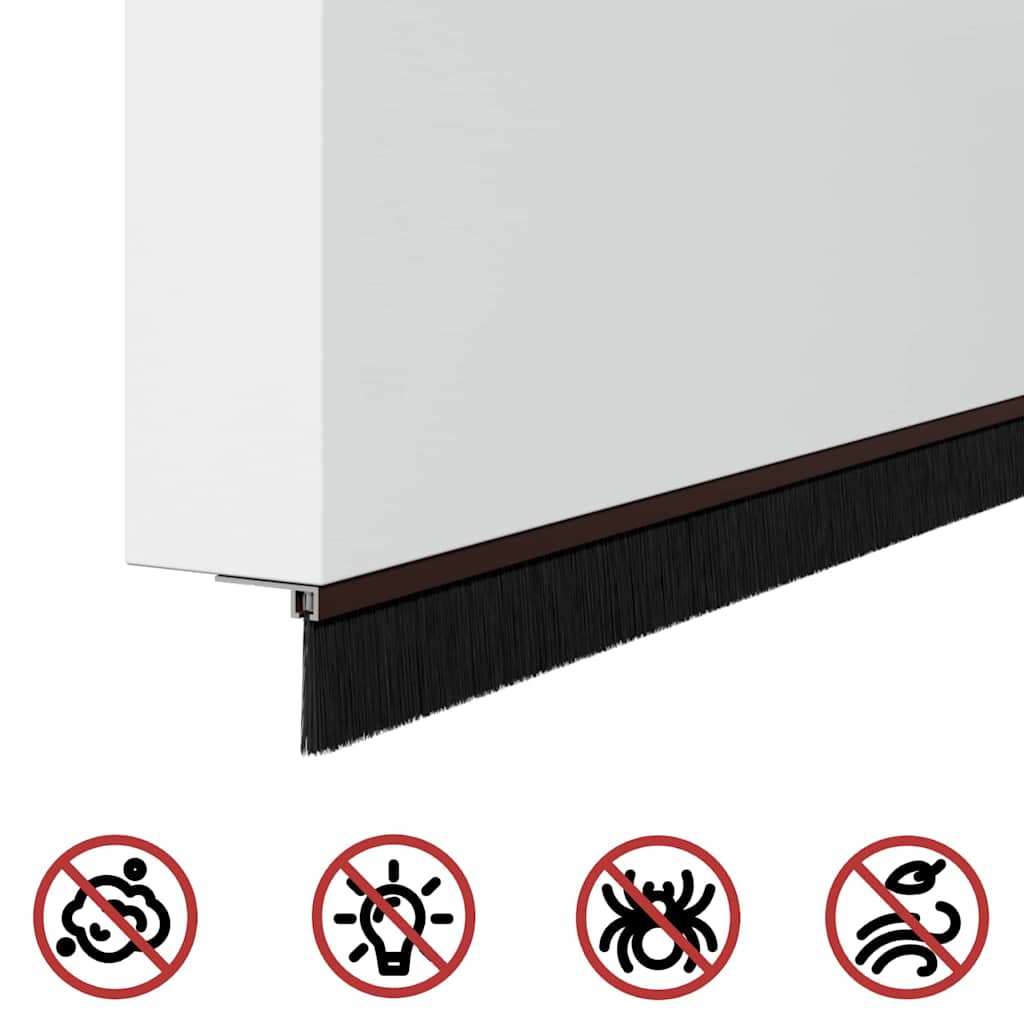 Öntapadó ajtó kefe tömítések 12 pcs Barna 100 cm