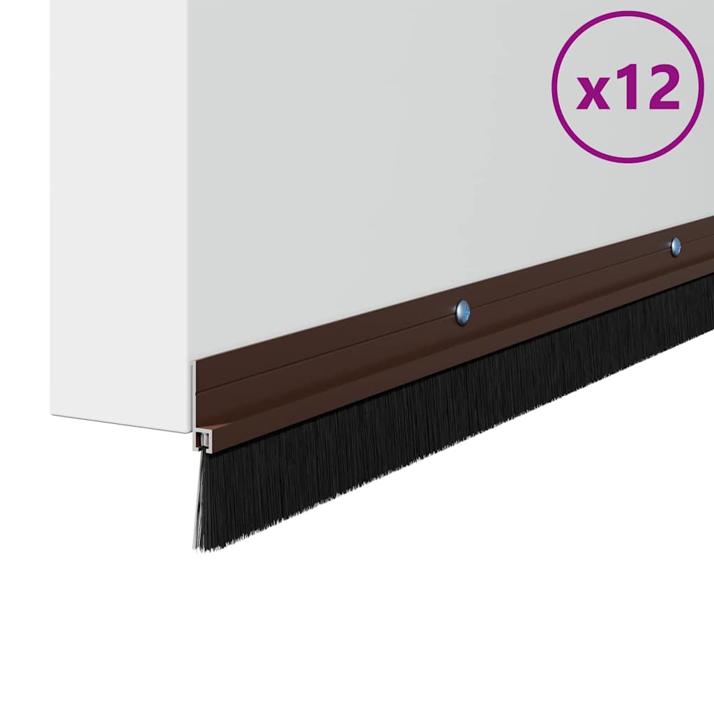 Csavaros Ajtó Kefe Zár 12 pcs Barna 100 cm Alumínium ötvözet