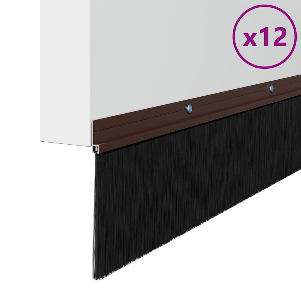 Csavaros Ajtó Kefe Zár 12 pcs Barna 100 cm Alumínium ötvözet