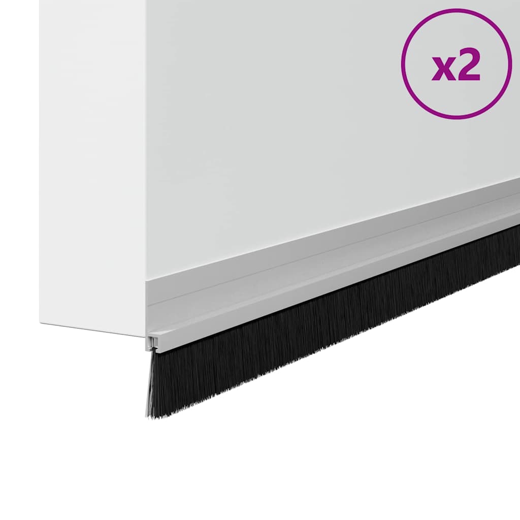 Öntapadó ajtó kefe tömítések 2 pcs Ezüst 100 cm