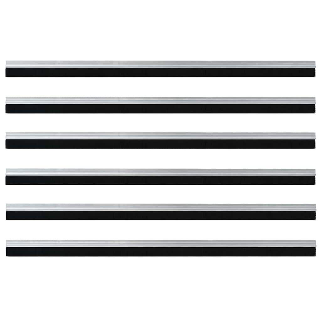 Öntapadó ajtó kefe tömítések 6 pcs Ezüst 100 cm