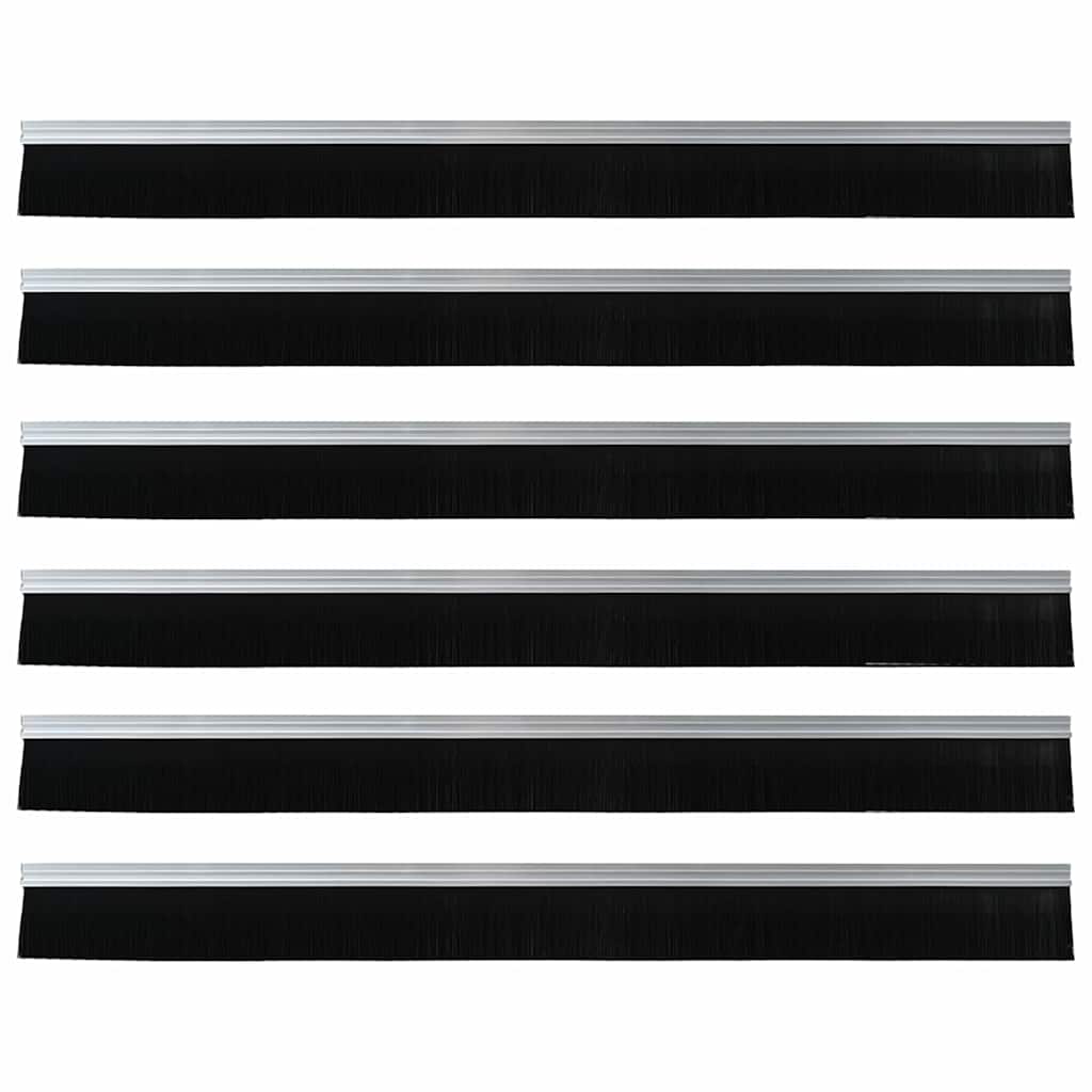 Öntapadó ajtó kefe tömítések 6 pcs Ezüst 100 cm