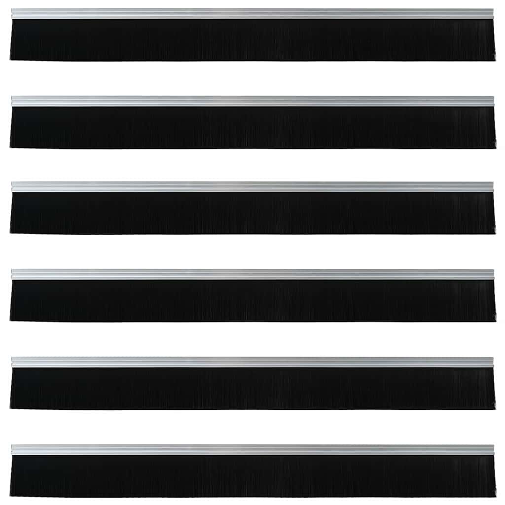 Öntapadó ajtó kefe tömítések 6 pcs Ezüst 100 cm