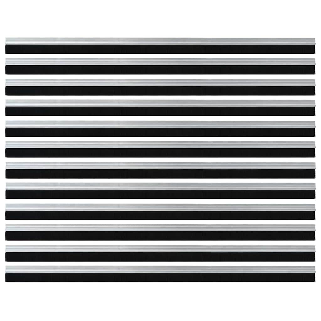 Öntapadó ajtó kefe tömítések 12 pcs Ezüst 100 cm