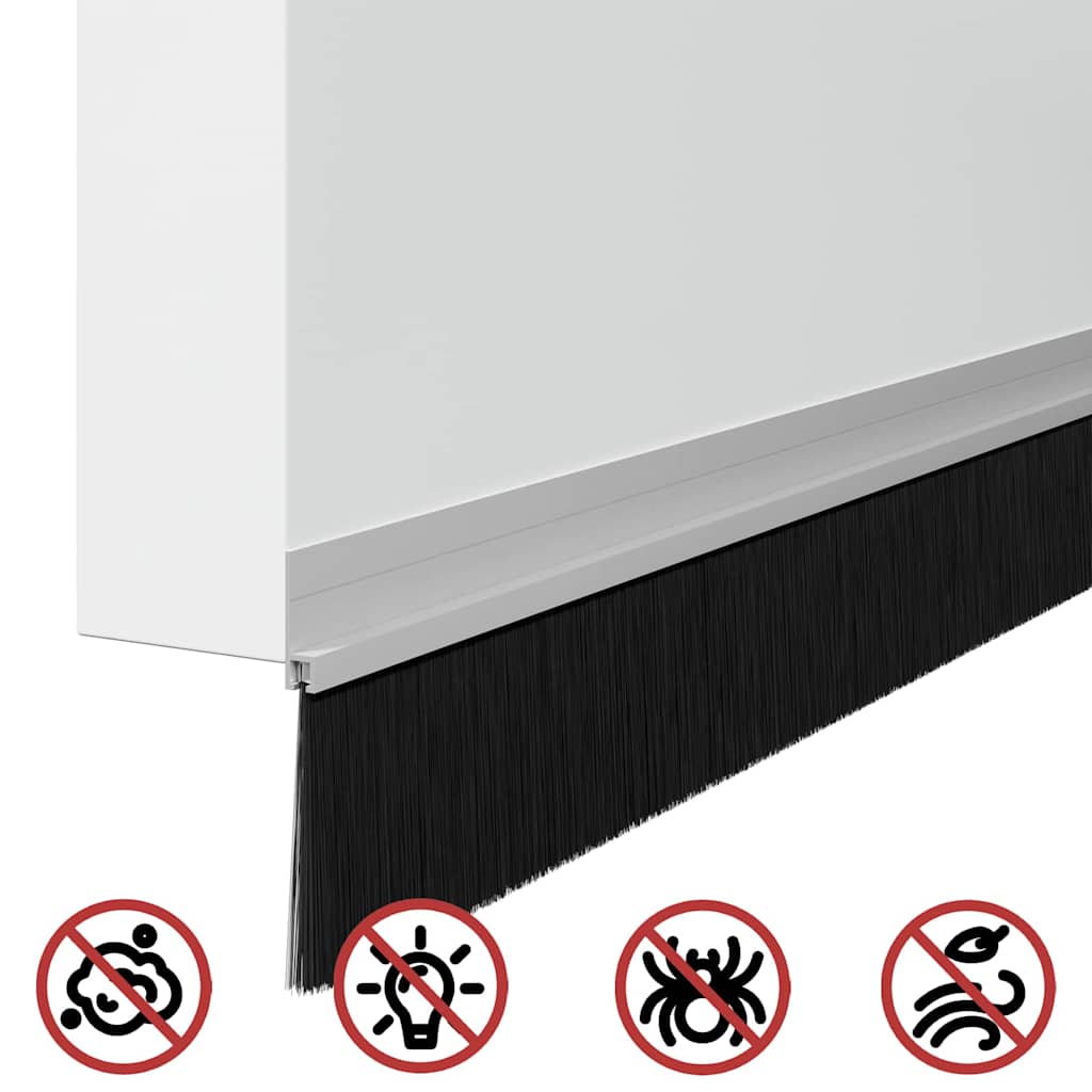 Öntapadó ajtó kefe tömítések 12 pcs Ezüst 100 cm