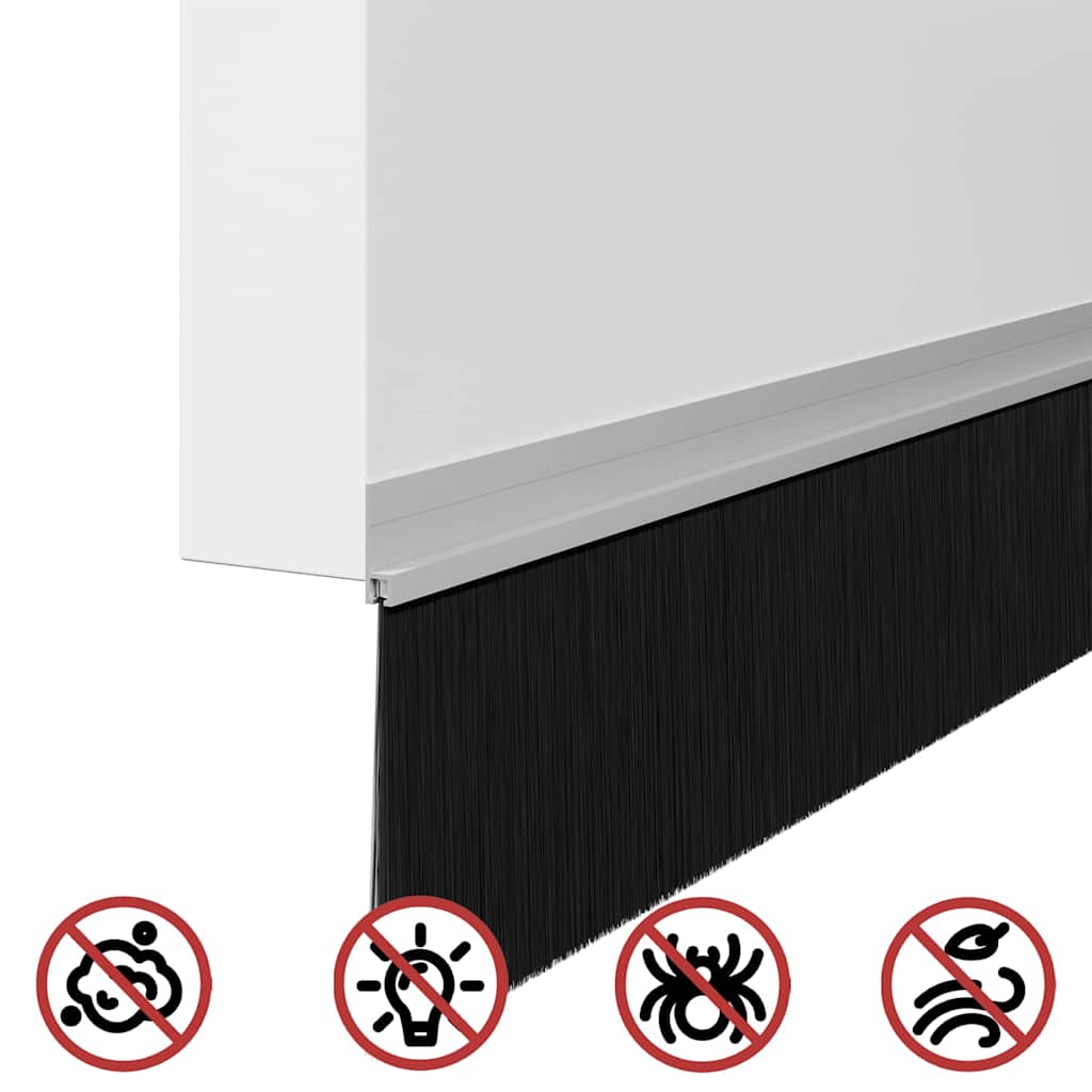 Öntapadó ajtó kefe tömítések 12 pcs Ezüst 100 cm