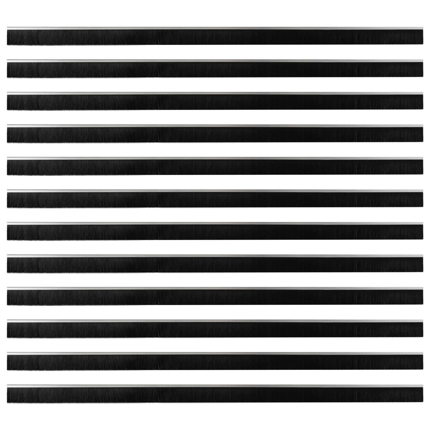 Öntapadó ajtó kefe tömítések 12 pcs Ezüst 100 cm