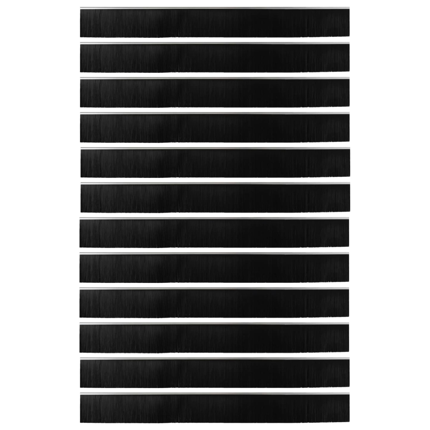 Öntapadó ajtó kefe tömítések 12 pcs Ezüst 100 cm