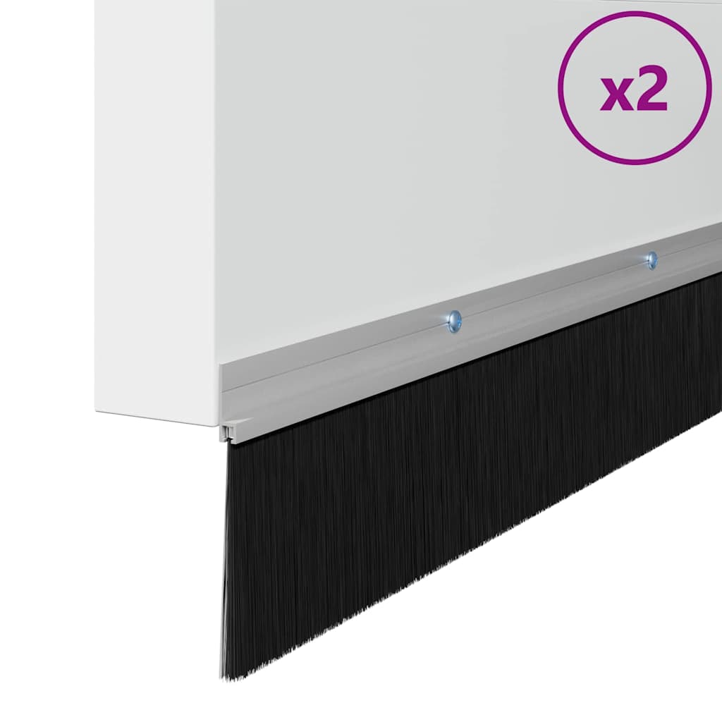 Csavaros Ajtó Kefe Zár 2 pcs Ezüst 100 cm Alumínium ötvözet