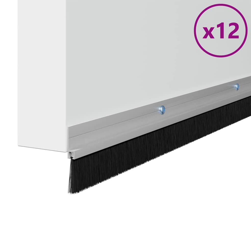 Csavaros Ajtó Kefe Zár 12 pcs Ezüst 100 cm Alumínium ötvözet
