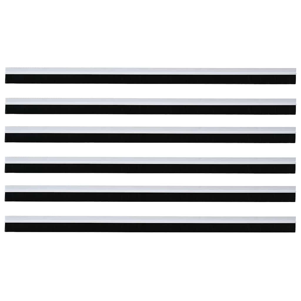Öntapadó ajtó kefe tömítések 6 pcs Fehér 100 cm