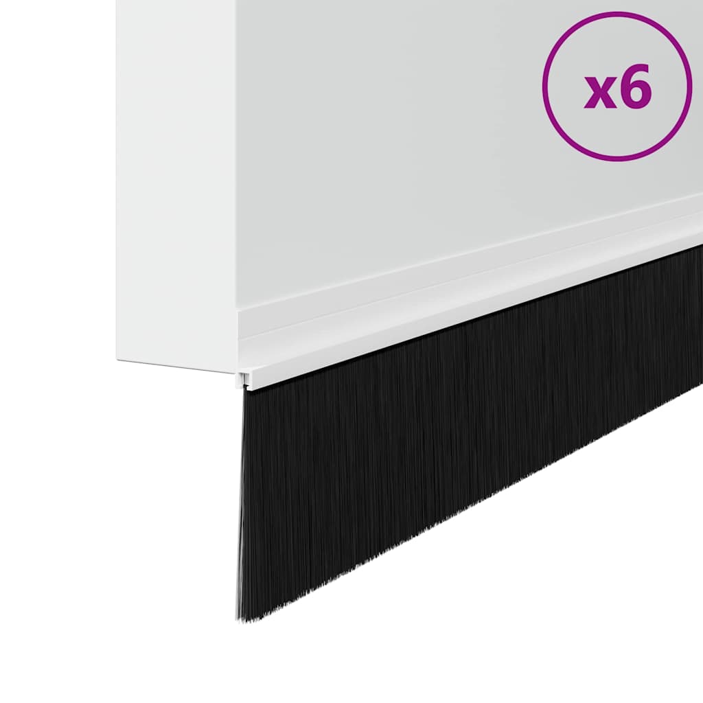 Öntapadó ajtó kefe tömítések 6 pcs Fehér 100 cm