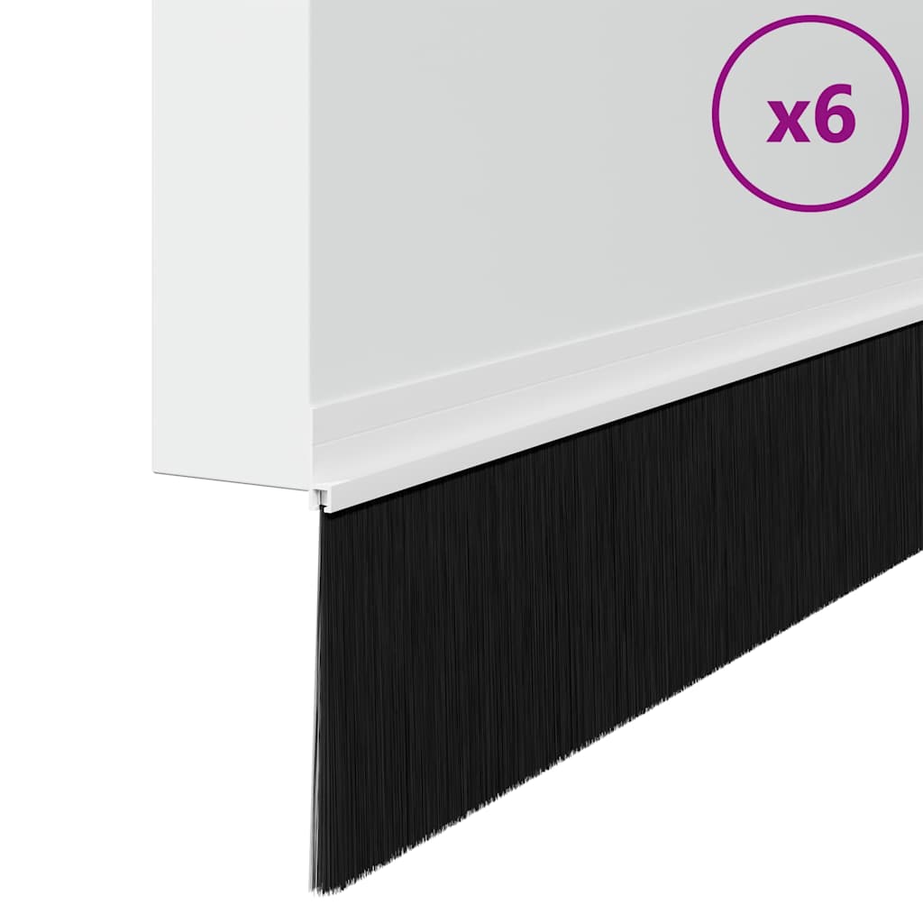 Öntapadó ajtó kefe tömítések 6 pcs Fehér 100 cm