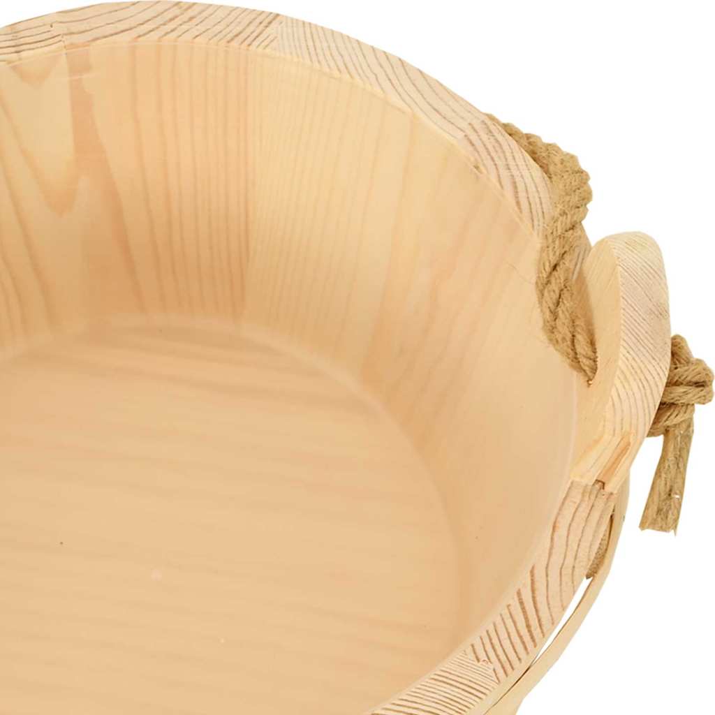 Szauna Vödör 2 pcs Barna Tömör Fenyőfa és Kender