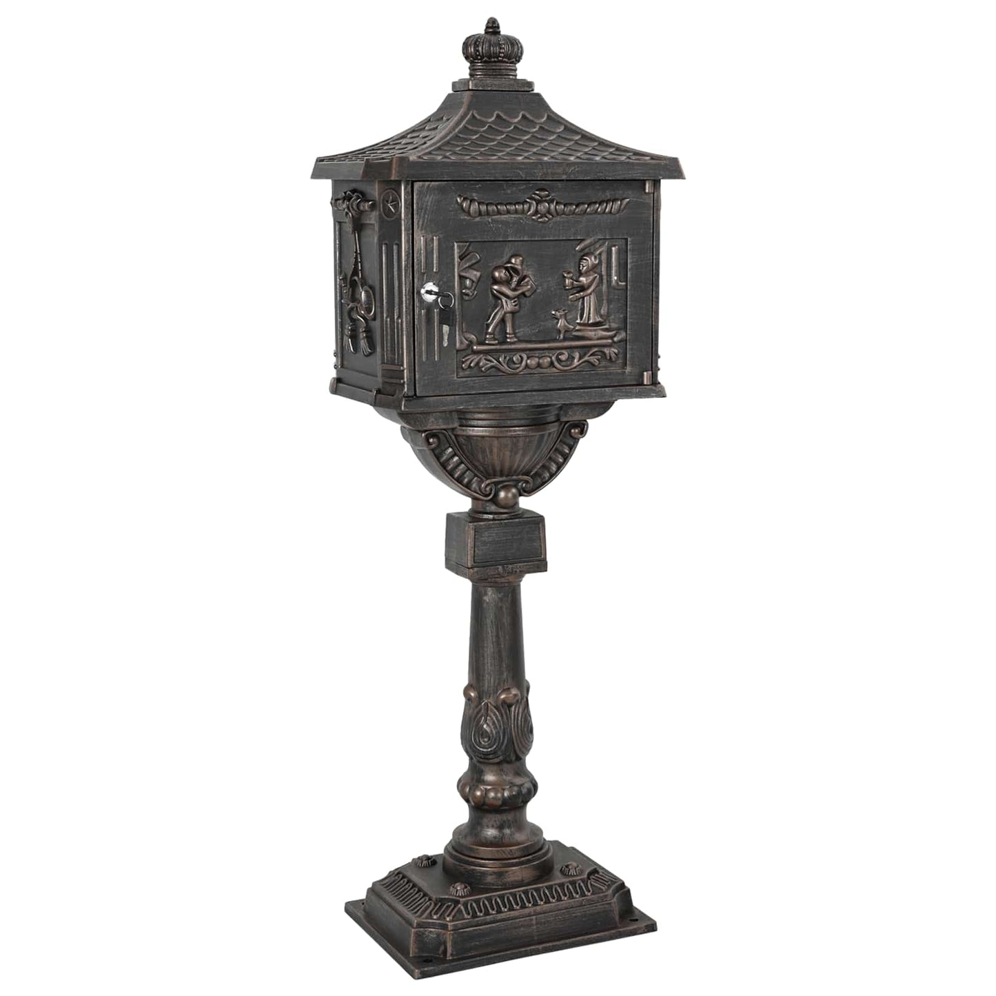 Álló Levélszekrény Bronz 42,5 x 29,5 x 117 cm Öntött alumínium