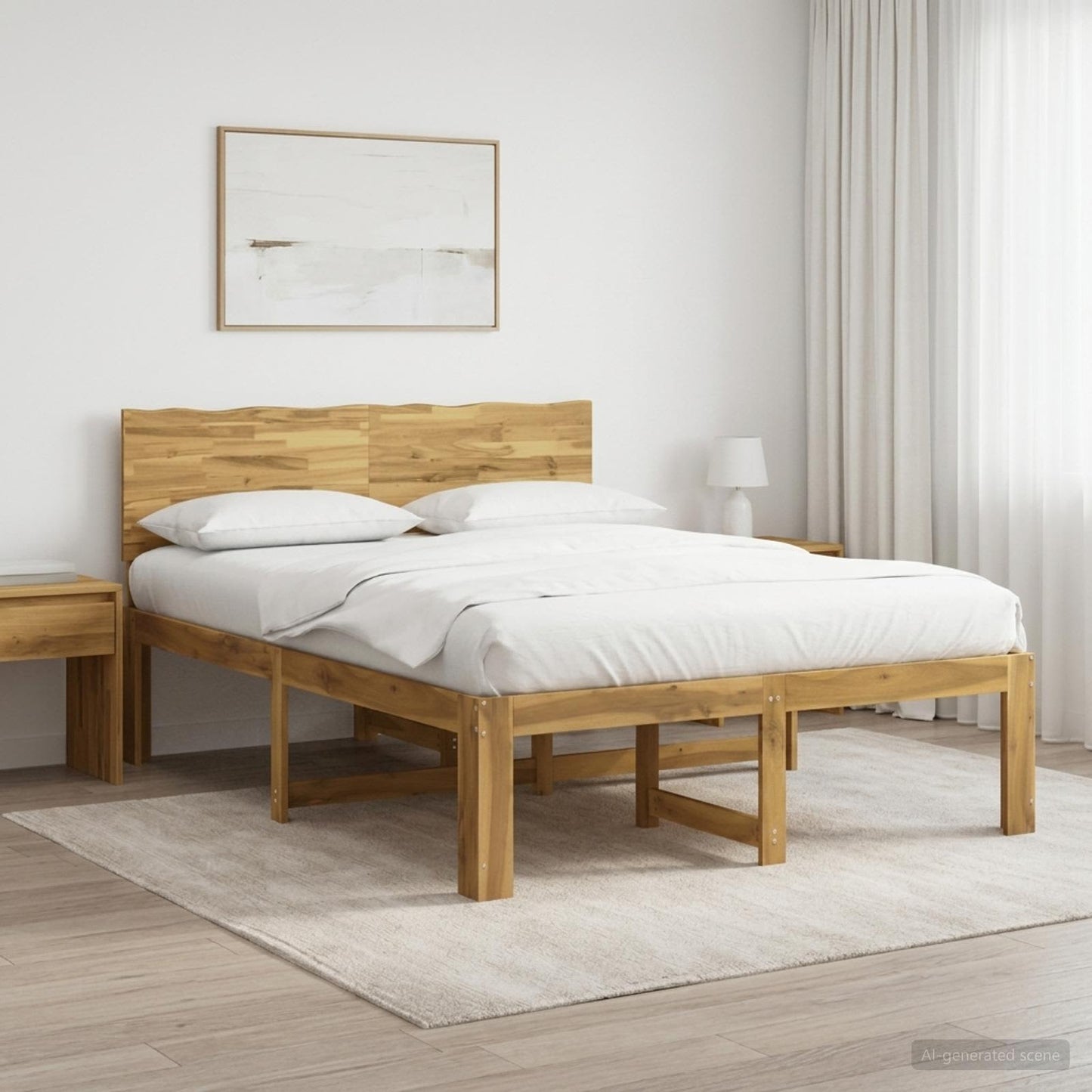 Dupla ágykeret fejtámlával ROSTOCK Fehér 135 x 190 cm