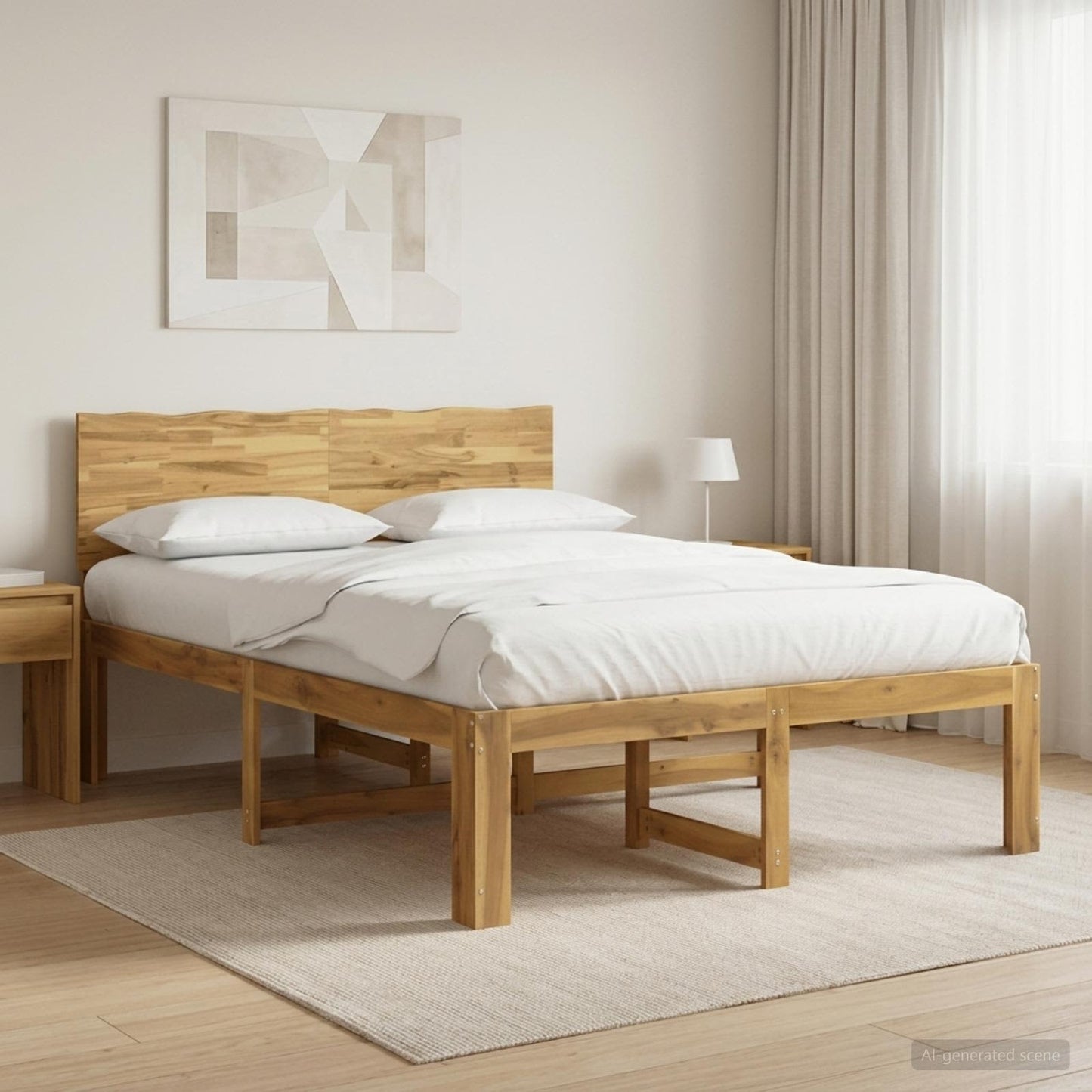 Dupla ágykeret fejtámlával ROSTOCK Fehér 140 x 190 cm