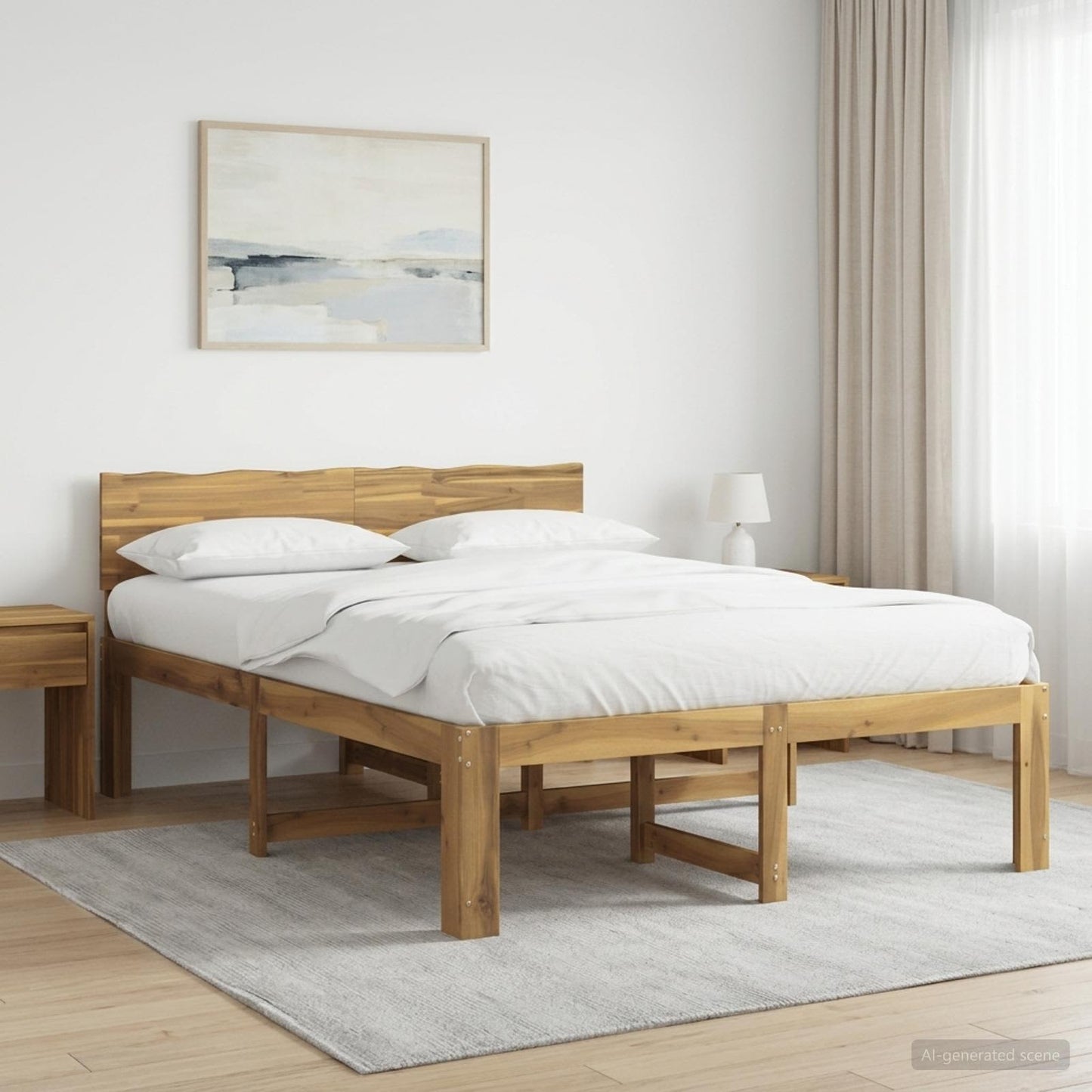 Dupla ágykeret fejtámlával ROSTOCK Fehér 150 x 200 cm