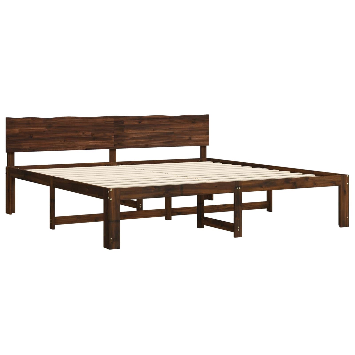 Dupla ágykeret fejtámlával ROSTOCK Sötét Barna 200 x 200 cm